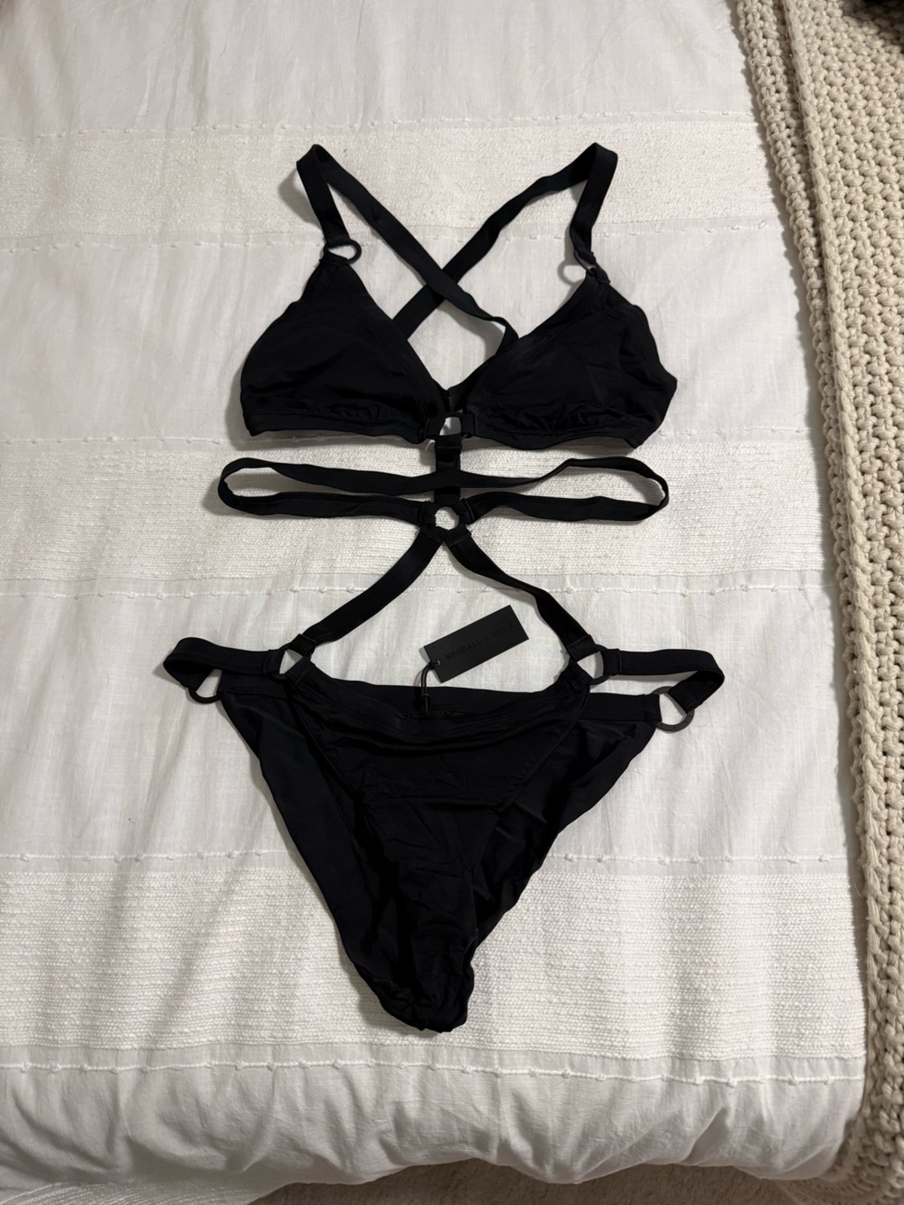 Kendall & Kylie Black Strappy Bikini